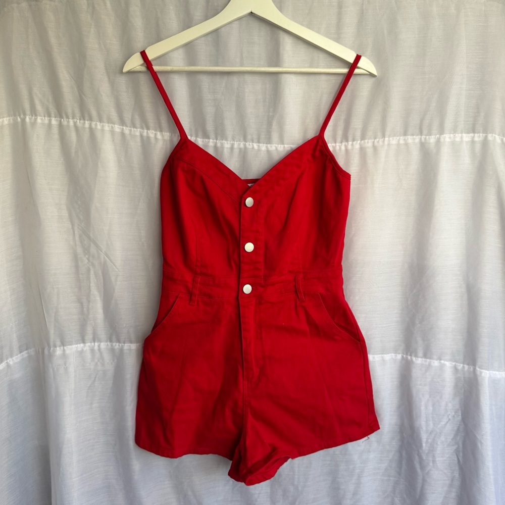 Y&I Stretch Denim Romper